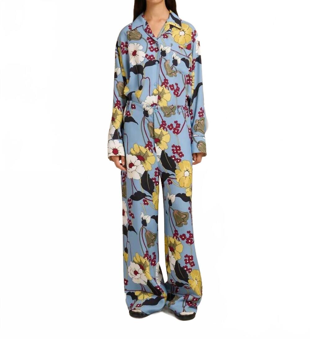 NEW MARNI women's envers satin pants in sky